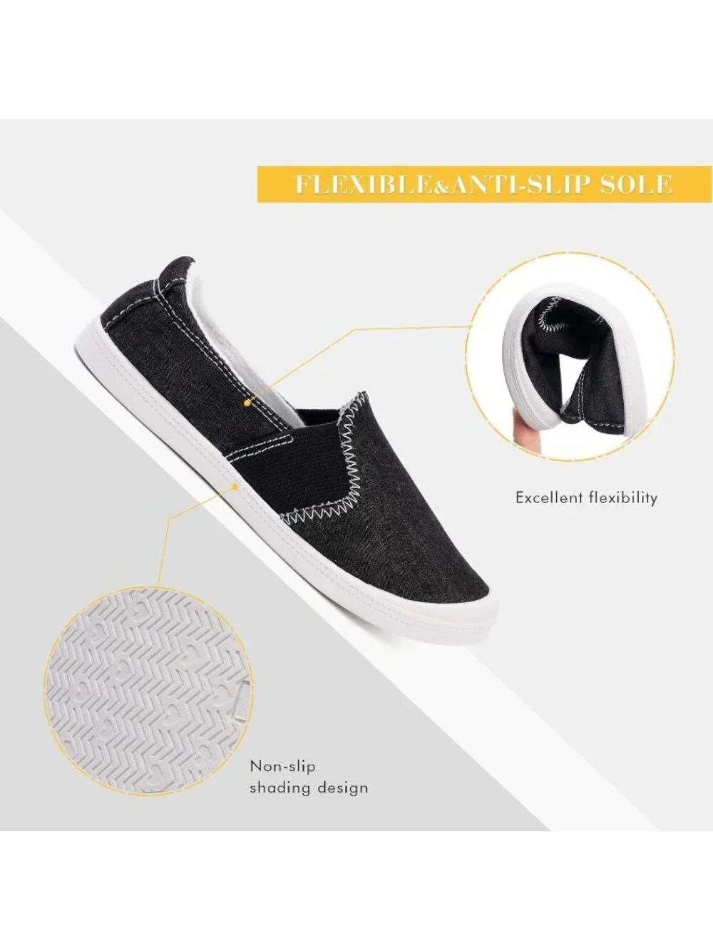 Women's Black Comfortable Lace-Up Breathable Walking Casual Stylish Sneakers